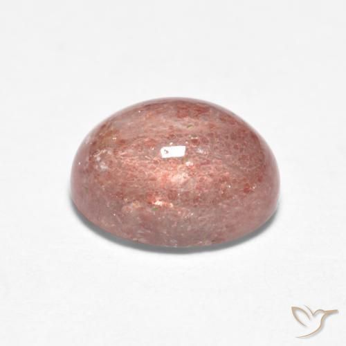 Cuarzo fresa Rosado claro natural de 1.53 ct, Ovalada, Translúcido