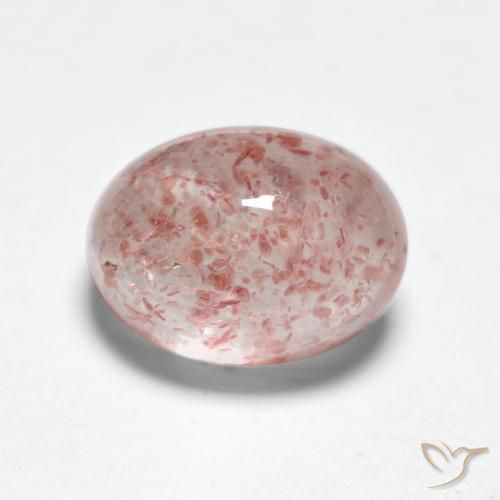 Cuarzo fresa Rosado medio natural de 1.69 ct, Ovalada, Translúcido
