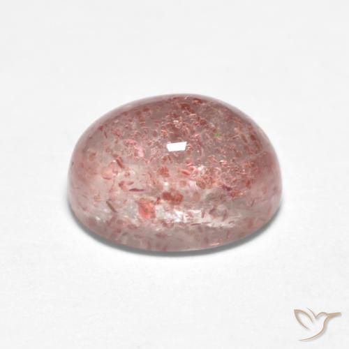 Cuarzo fresa Rosado medio natural de 1.69 ct, Ovalada, Translúcido