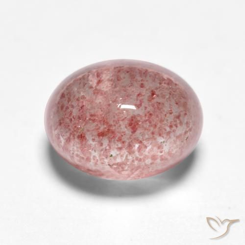 Cuarzo fresa Rosado medio natural de 1.91 ct, Ovalada, Translúcido
