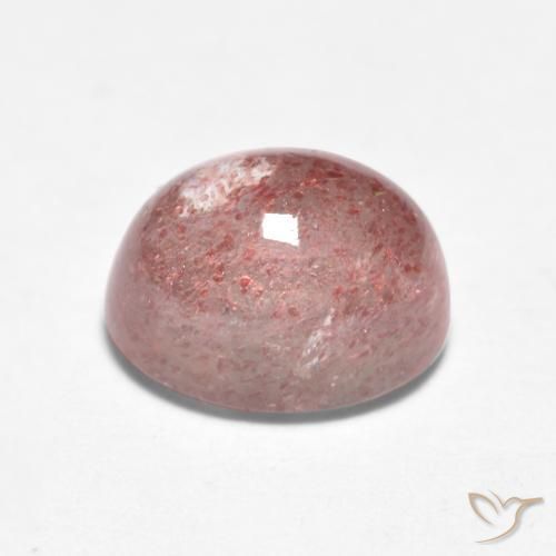 Cuarzo fresa Rosado medio natural de 1.91 ct, Ovalada, Translúcido