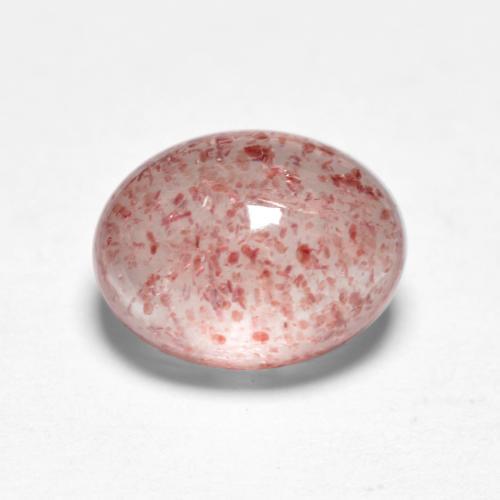 Cuarzo Fresa Rosado claro medio natural de 1.69 ct, Corte Óvalo, Translúcido