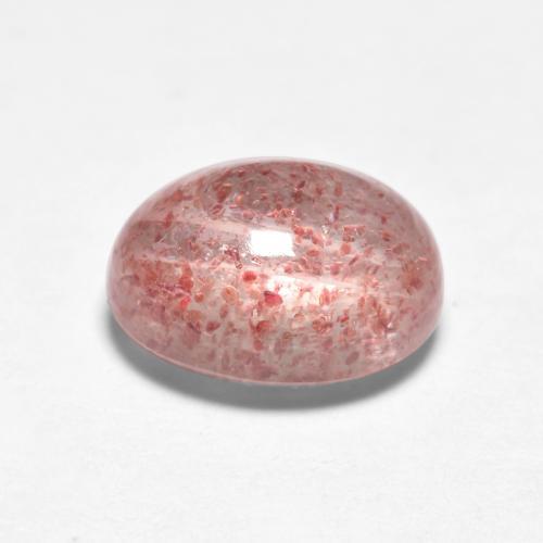 Cuarzo Fresa Rosado claro medio natural de 1.69 ct, Corte Óvalo, Translúcido