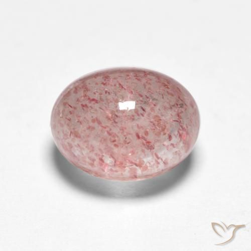 Cuarzo fresa Rosado bubblegum claro natural de 1.97 ct, Ovalada, Translúcido