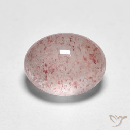 Cuarzo fresa Rosado claro natural de 1.78 ct, Ovalada, Translúcido