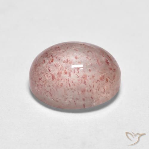Cuarzo fresa Rosado claro natural de 1.78 ct, Ovalada, Translúcido
