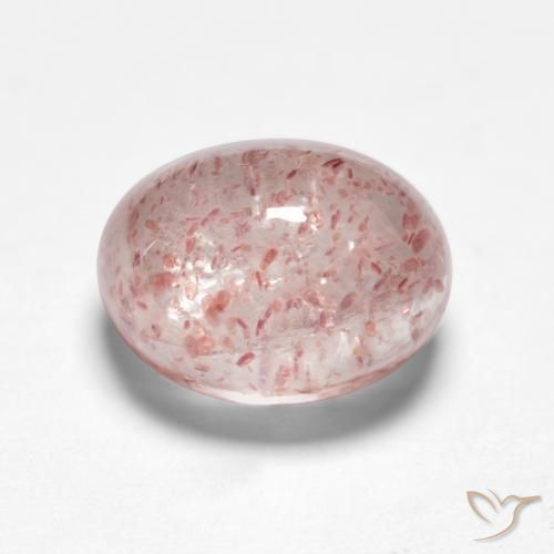 Cuarzo fresa Rosado claro natural de 2.04 ct, Ovalada, Translúcido