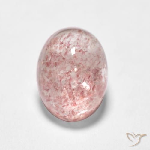 1.59ct Natural Rosado claro cuarzo fresa, Ovalada, Translúcido