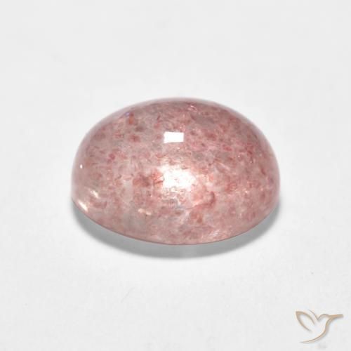 Cuarzo fresa Rosado claro natural de 1.59 ct, Ovalada, Translúcido