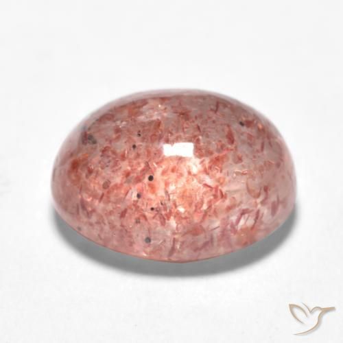 Cuarzo fresa Rosado claro medio natural de 1.48 ct, Ovalada, Translúcido