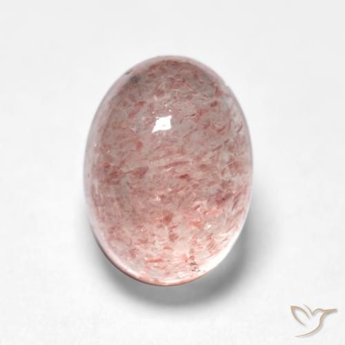 1.30ct Natural Rosado medio cuarzo fresa, Ovalada, Translúcido