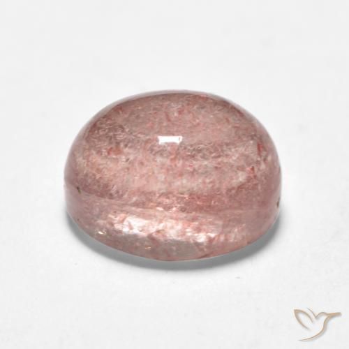 Cuarzo fresa Rosado medio natural de 1.30 ct, Ovalada, Translúcido