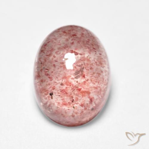 1.70ct Natural Rosado terroso cuarzo fresa, Ovalada, Translúcido