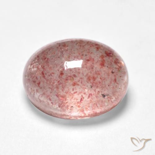Cuarzo fresa Rosado terroso natural de 1.70 ct, Ovalada, Translúcido