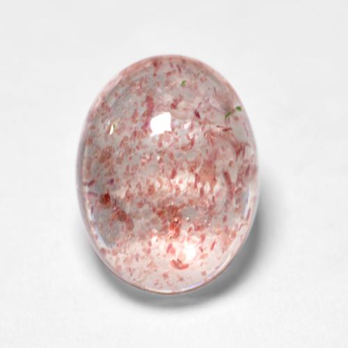 Cuarzo Fresa Rosado claro natural de 1.45 ct, Corte Óvalo, Translúcido