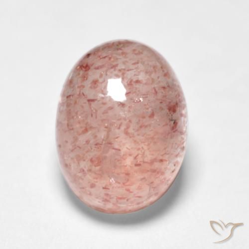 1.88ct Natural Rosado flamingo Cuarzo fresa, Ovalada, Translúcido