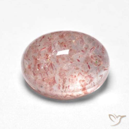 cuarzo fresa Rosado flamingo natural de 1.58 ct, Ovalada, Translúcido