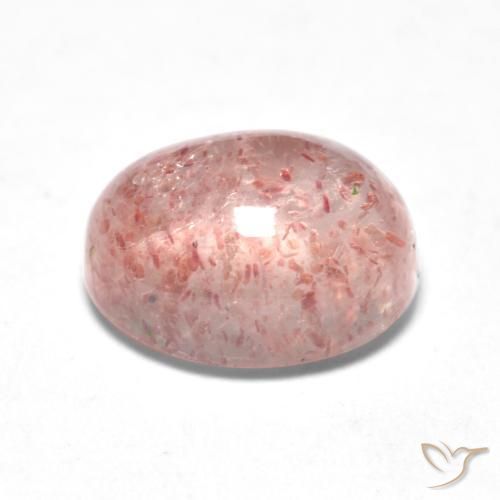 cuarzo fresa Rosado flamingo natural de 1.58 ct, Ovalada, Translúcido