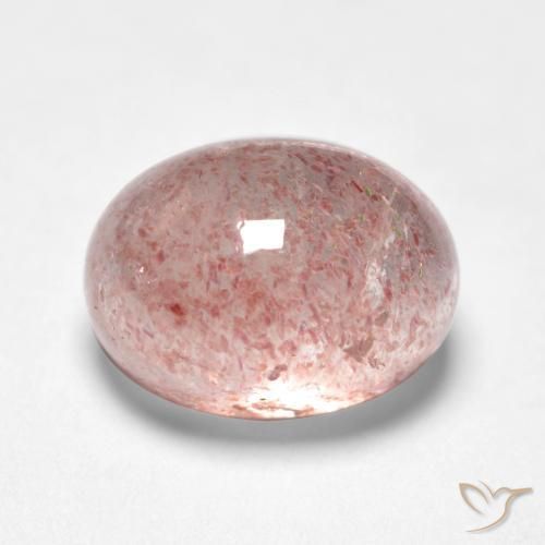 Cuarzo fresa Rosado claro natural de 1.75 ct, Ovalada, Translúcido