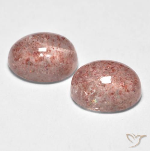 Gemas de Cuarzo fresa Rosado claro natural de 3.26 ct, Ovalada, Translúcido