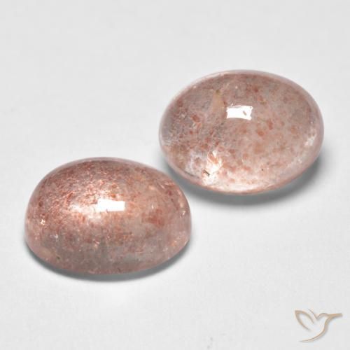 Gemas de Cuarzo fresa Rosado claro natural de 3.29 ct, Ovalada, Translúcido