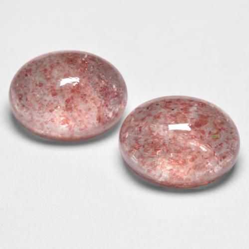 Gemas de cuarzo fresa rosa natural de 2,99 ct, corte óvalo, translúcido