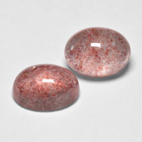 Gemas de cuarzo fresa rosa natural de 2,99 ct, corte óvalo, translúcido
