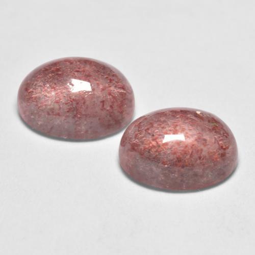 Gemas de cuarzo fresa rosa natural de 2,99 ct, corte óvalo, translúcido