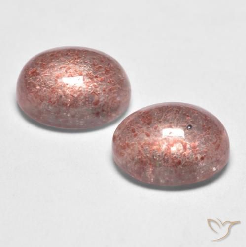 Gemas de Cuarzo fresa Rosado rosa intenso natural de 3.31 ct, Ovalada, Translúcido
