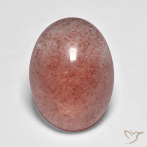 7.41ct Natural Rojo ladrillo cuarzo fresa, Ovalada, Translúcido