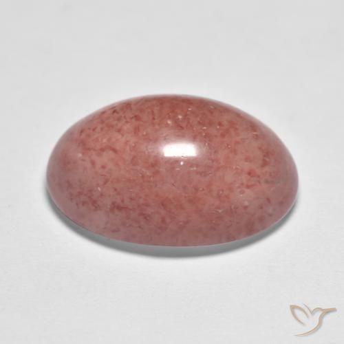 Cuarzo fresa Rojo ladrillo natural de 7.41 ct, Ovalada, Translúcido