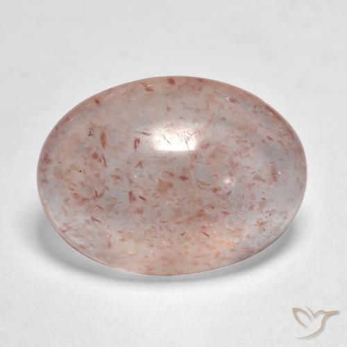 Cuarzo fresa Rosado claro natural de 6.42 ct, Ovalada, Translúcido