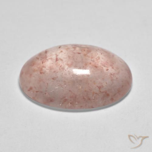 Cuarzo fresa Rosado claro natural de 6.42 ct, Ovalada, Translúcido