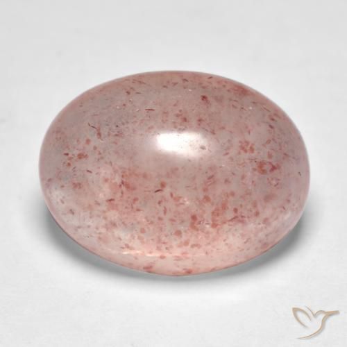 Cuarzo fresa Rosado claro natural de 9.24 ct, Ovalada, Translúcido