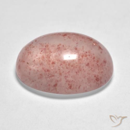 Cuarzo fresa Rosado claro natural de 9.24 ct, Ovalada, Translúcido