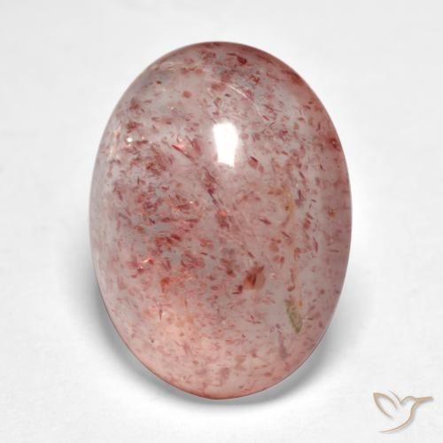 7.71ct Natural Rosado terroso cuarzo fresa, Ovalada, Translúcido