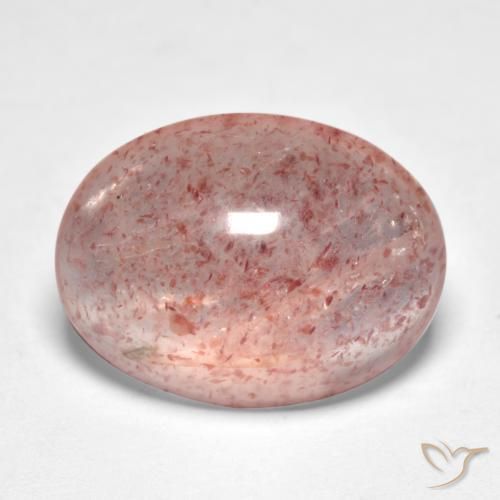 Cuarzo fresa Rosado terroso natural de 7.71 ct, Ovalada, Translúcido