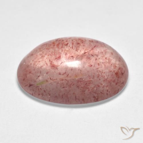 Cuarzo fresa Rosado terroso natural de 7.71 ct, Ovalada, Translúcido