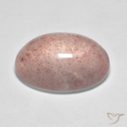 Cuarzo fresa Rosado claro natural de 8.14 ct, Ovalada, Translúcido