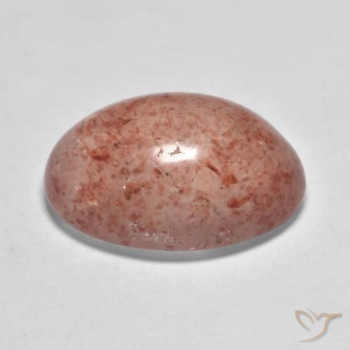 Cuarzo fresa Rosado terroso natural de 7.92 ct, Ovalada, Translúcido
