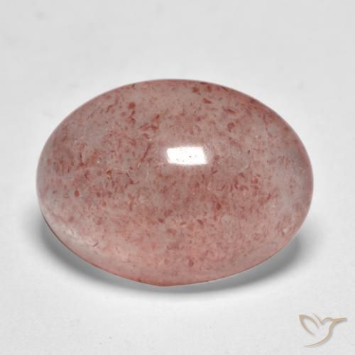 Cuarzo fresa Rosado medio natural de 7.24 ct, Ovalada, Translúcido