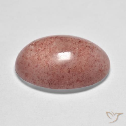 Cuarzo fresa Rosado medio natural de 7.24 ct, Ovalada, Translúcido