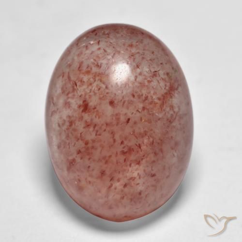 9.17ct Natural Rosa rojizo terroso cuarzo fresa, Ovalada, Translúcido