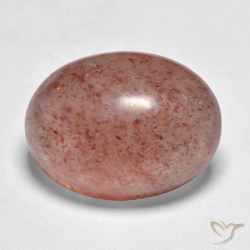 Cuarzo fresa Rosa rojizo terroso natural de 9.17 ct, Ovalada, Translúcido