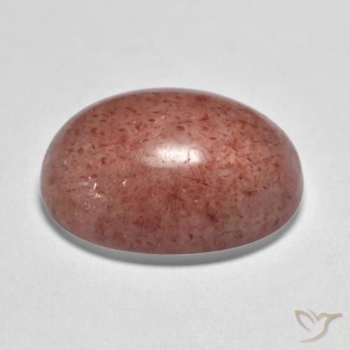 Cuarzo fresa Rosa rojizo terroso natural de 9.17 ct, Ovalada, Translúcido