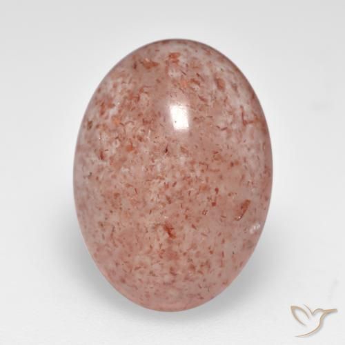 7.36ct Natural Rosado naranja cuarzo fresa, Ovalada, Translúcido
