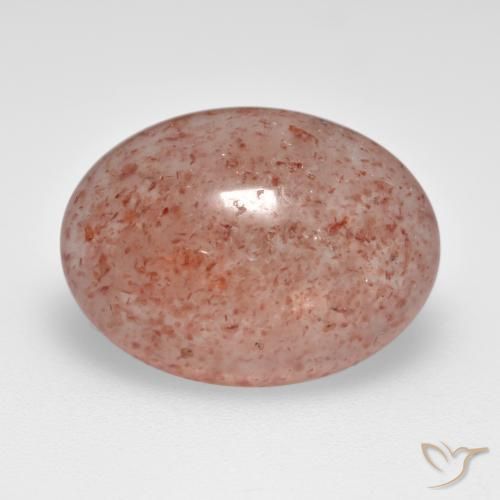 Cuarzo fresa Rosado naranja natural de 7.36 ct, Ovalada, Translúcido