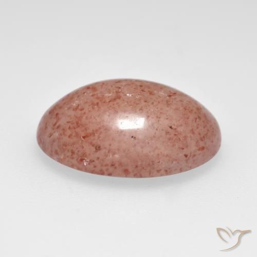 Cuarzo fresa Rosado naranja natural de 7.36 ct, Ovalada, Translúcido