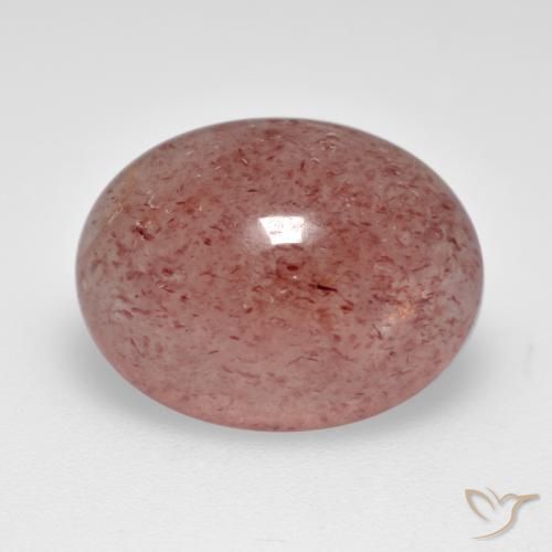 Cuarzo fresa Rosado claro medio natural de 6.80 ct, Ovalada, Translúcido