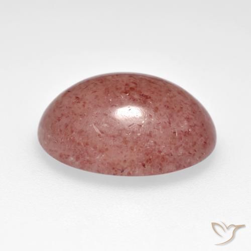 Cuarzo fresa Rosado claro medio natural de 6.80 ct, Ovalada, Translúcido